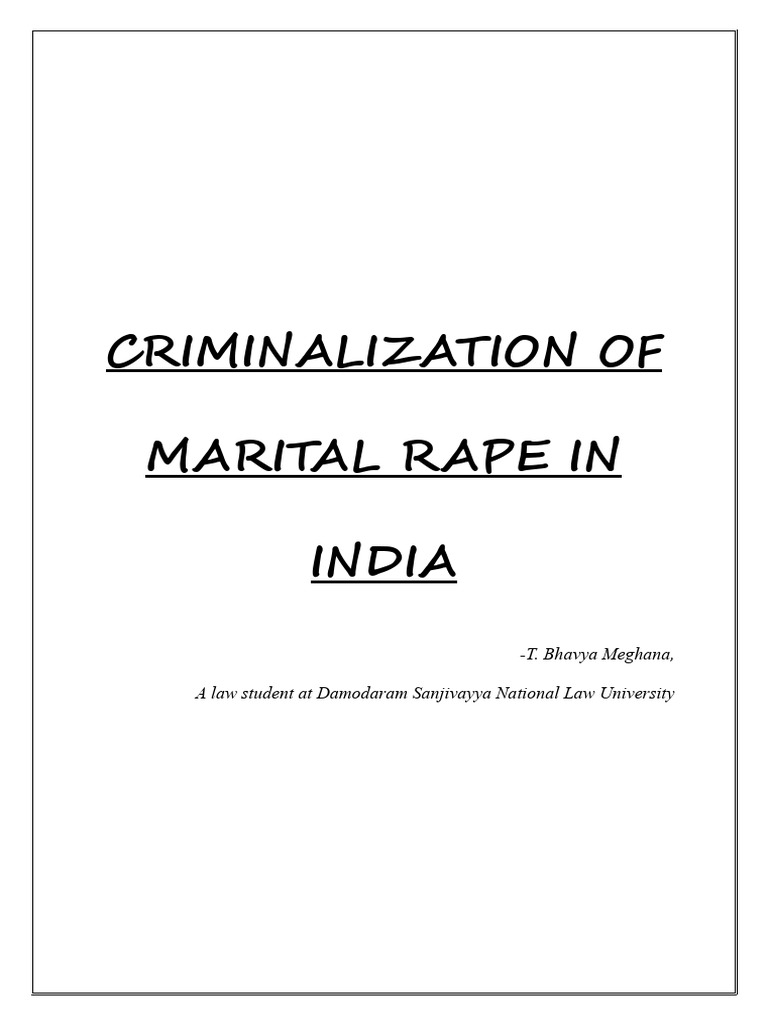 Marital Rape Criminalization in India | PDF | Rape | Marriage
