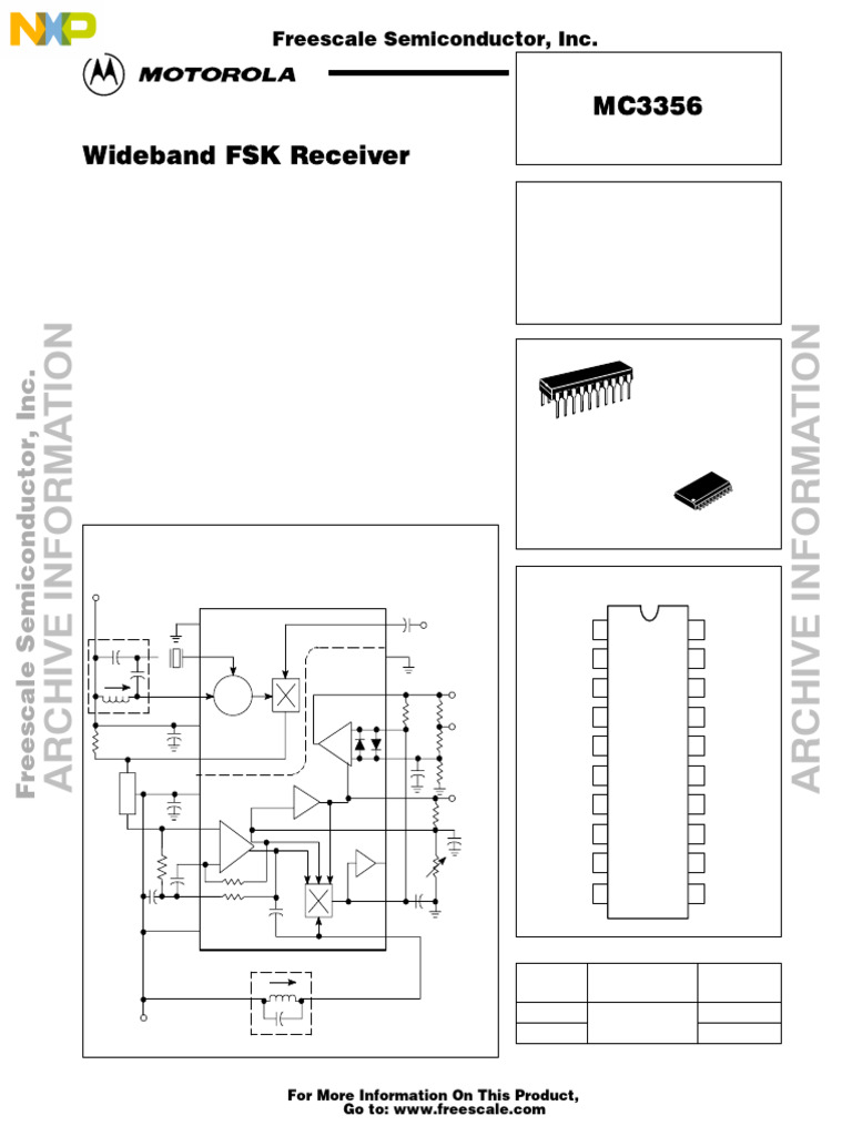 MC3356 Wideband FSK Receiver Data | PDF | Detector (Radio) | Amplifier
