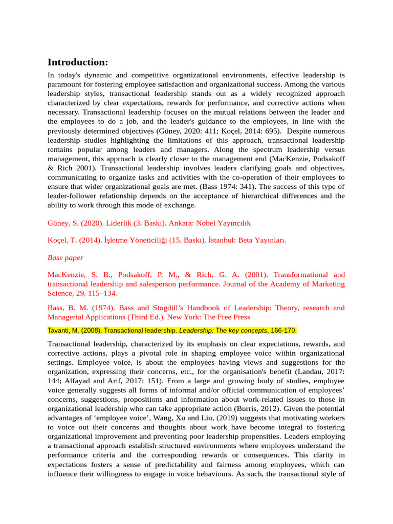 Introduction With References | PDF | Leadership | Job Satisfaction