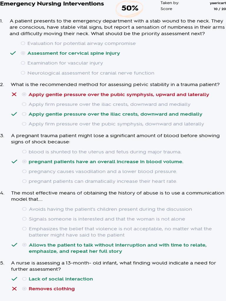 Emergency Nursing Interventions Guide | PDF | Major Trauma | Pregnancy