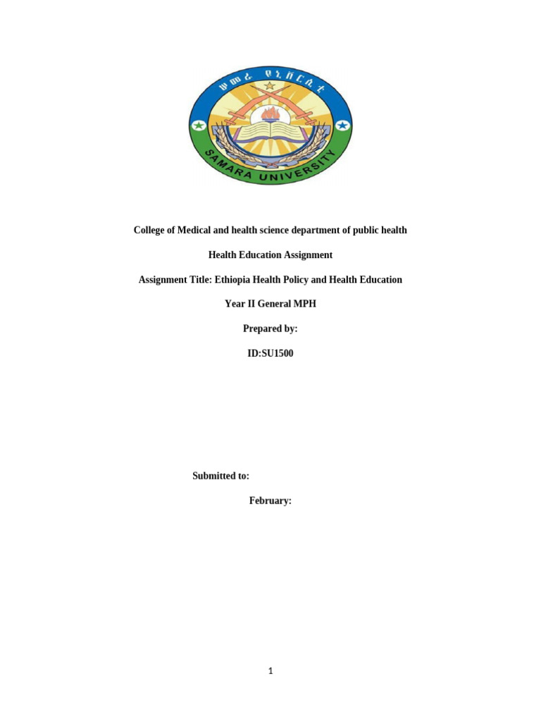Ethiopia Health Policy and Education Overview | PDF | Ethiopia | Health ...