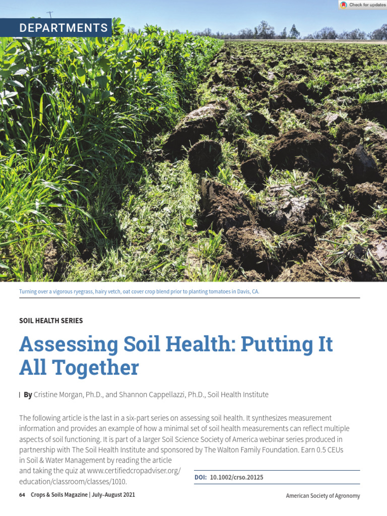 Soil Health Assessment: Key Insights | PDF | Soil | Crop Rotation