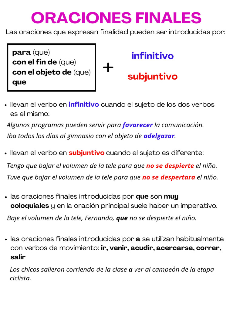 Uso de Oraciones Finales | PDF