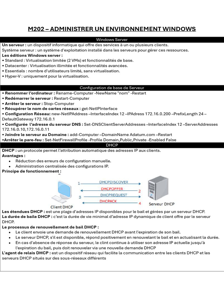 Administration de Windows Server et DHCP | PDF | Système de noms de ...