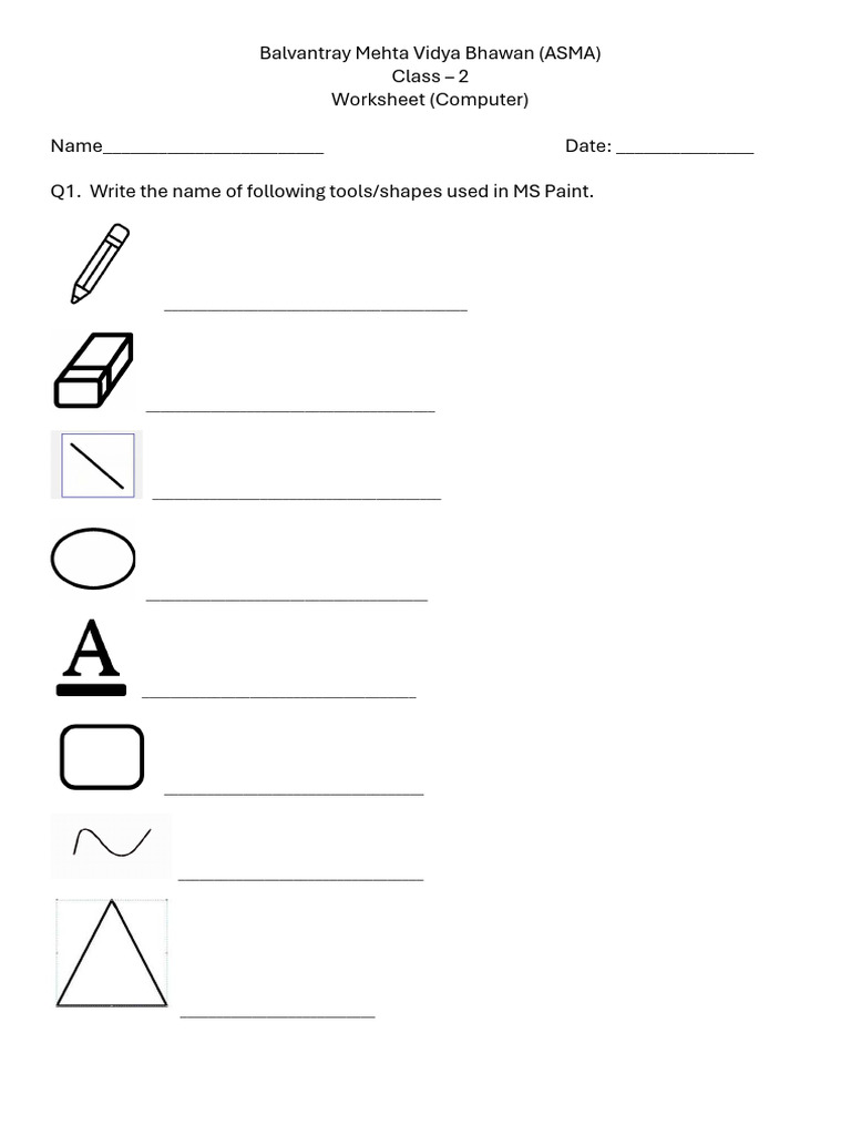 Worksheet Class 2 | PDF