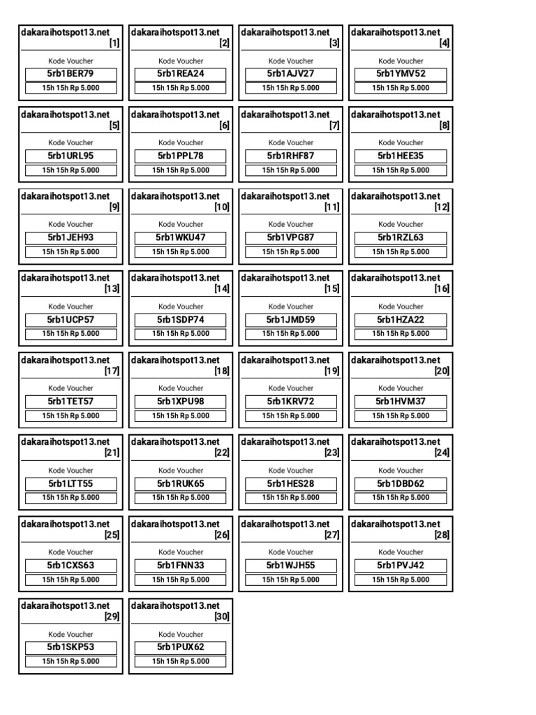 Free Hotspot Voucher Codes List | PDF