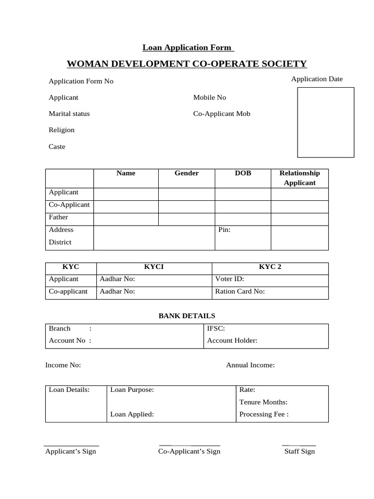 Personal Loan Application Form | PDF