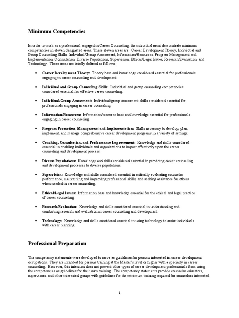 Career Counseling Competencies | PDF | Competence (Human Resources ...