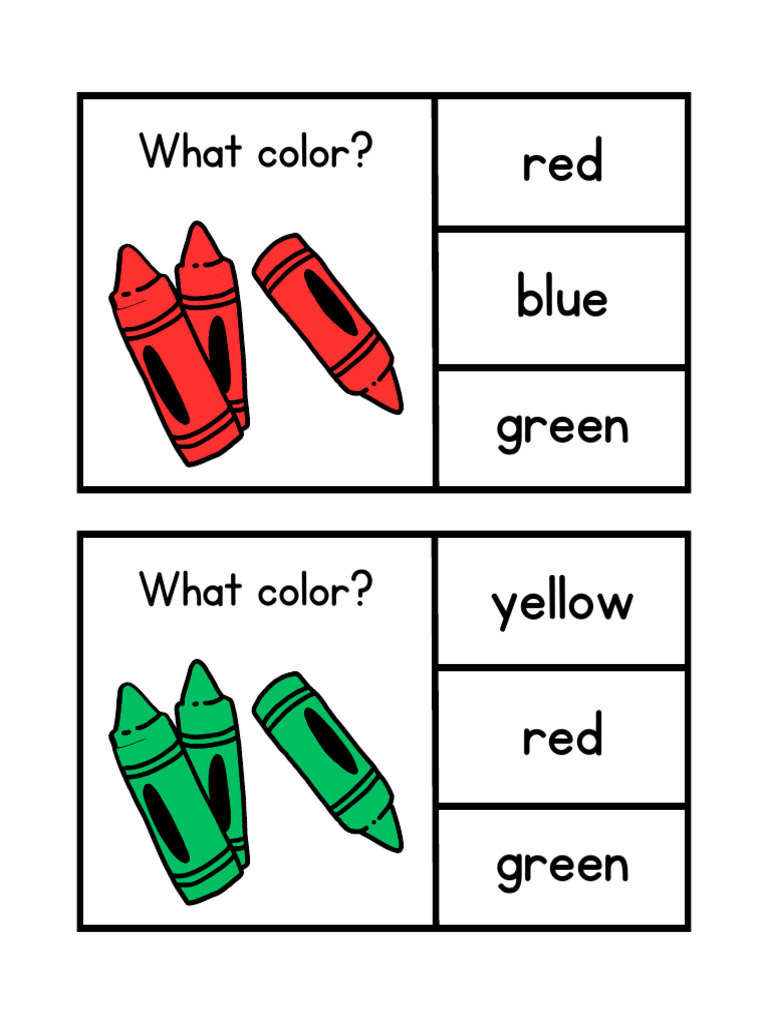 Reading Color Words Clip Cards Document in Colorful Illustrative Style ...