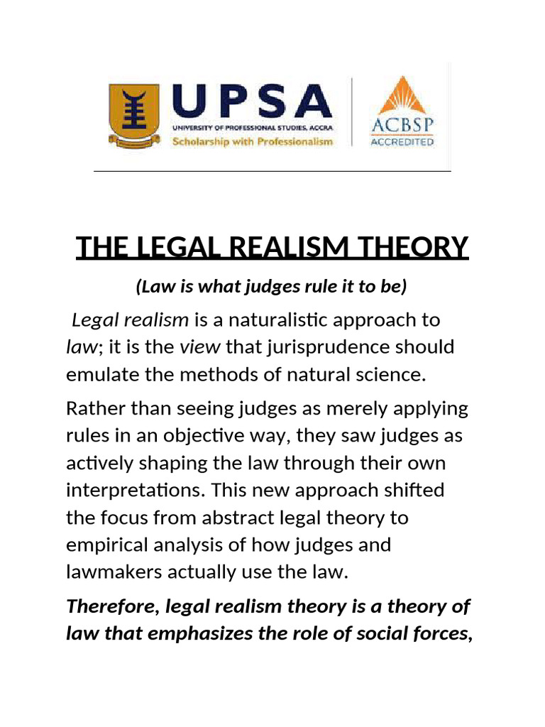 Understanding Legal Realism Theory | PDF | Jurisprudence | Justice