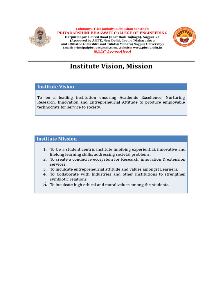 3 - Common Format of Institute Vission To PO | PDF | Engineering | Science