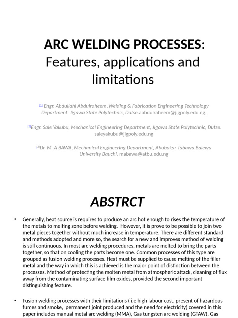 Overview of Arc Welding Processes | PDF | Welding | Construction