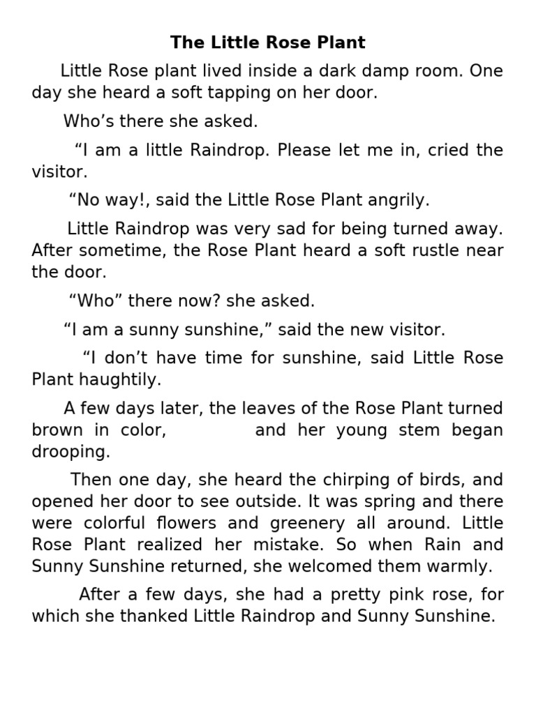 The Little Rose Plant's Lesson | PDF