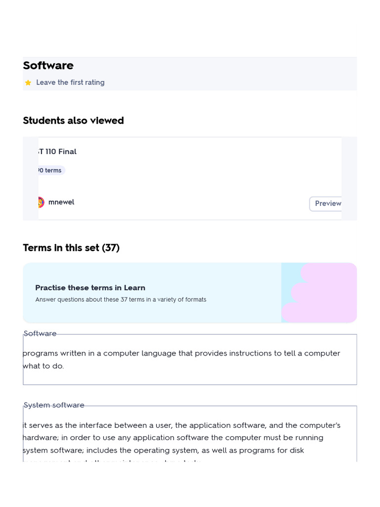 Software Flashcards | Quizlet | PDF | Software | Proprietary Software