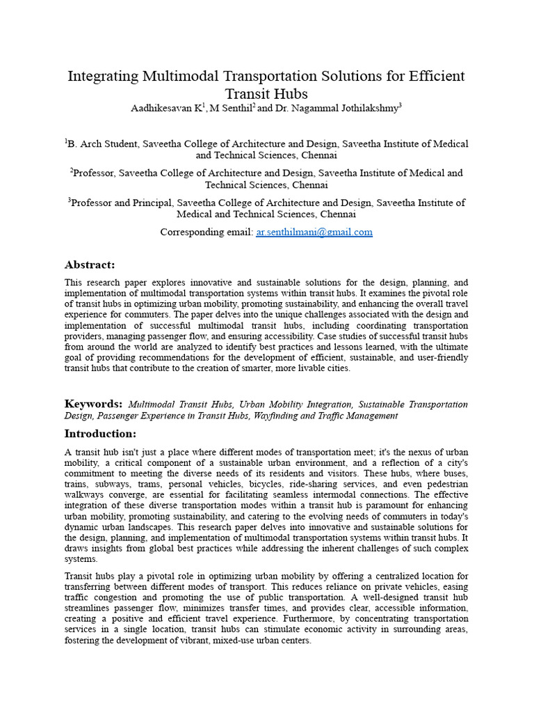 Integrating multimodal transportation solutions for efficient transit