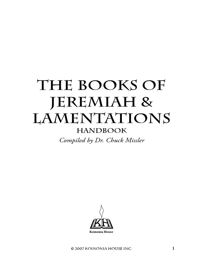 24 Jeremiah Lamentations Commentary Handbook Pdf Babylonian