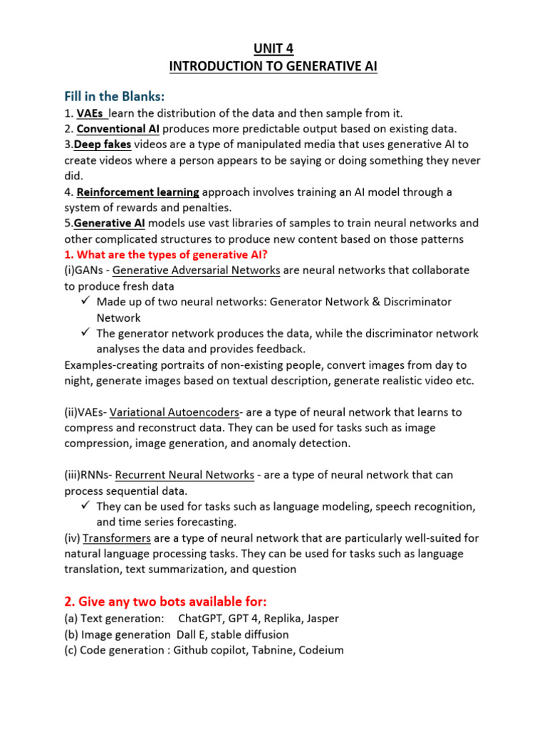 Introduction to Generative AI Concepts | PDF | Artificial Intelligence ...