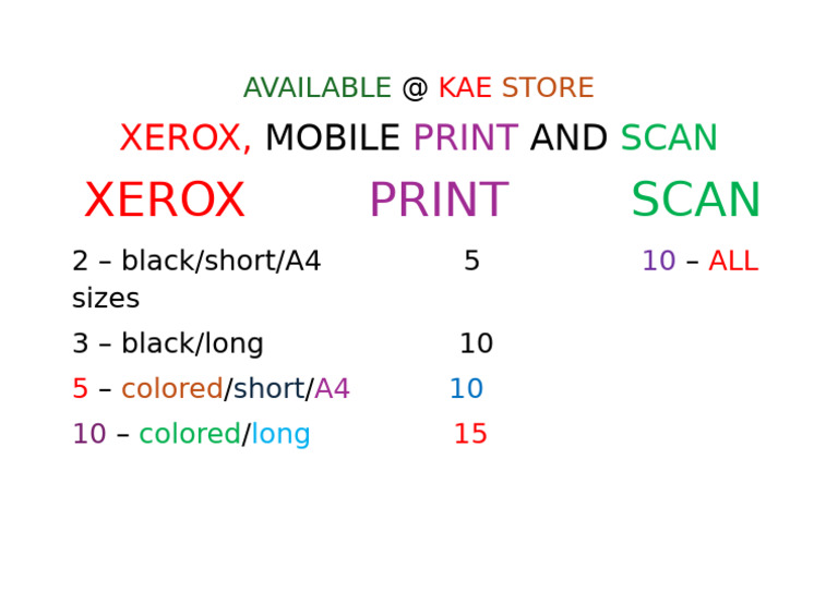 Xerox, Print, Scan | PDF