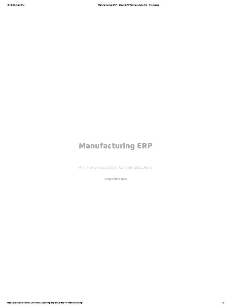 Manufacturing ERP - Cloud ERP For Manufacturing - Productoo | PDF ...