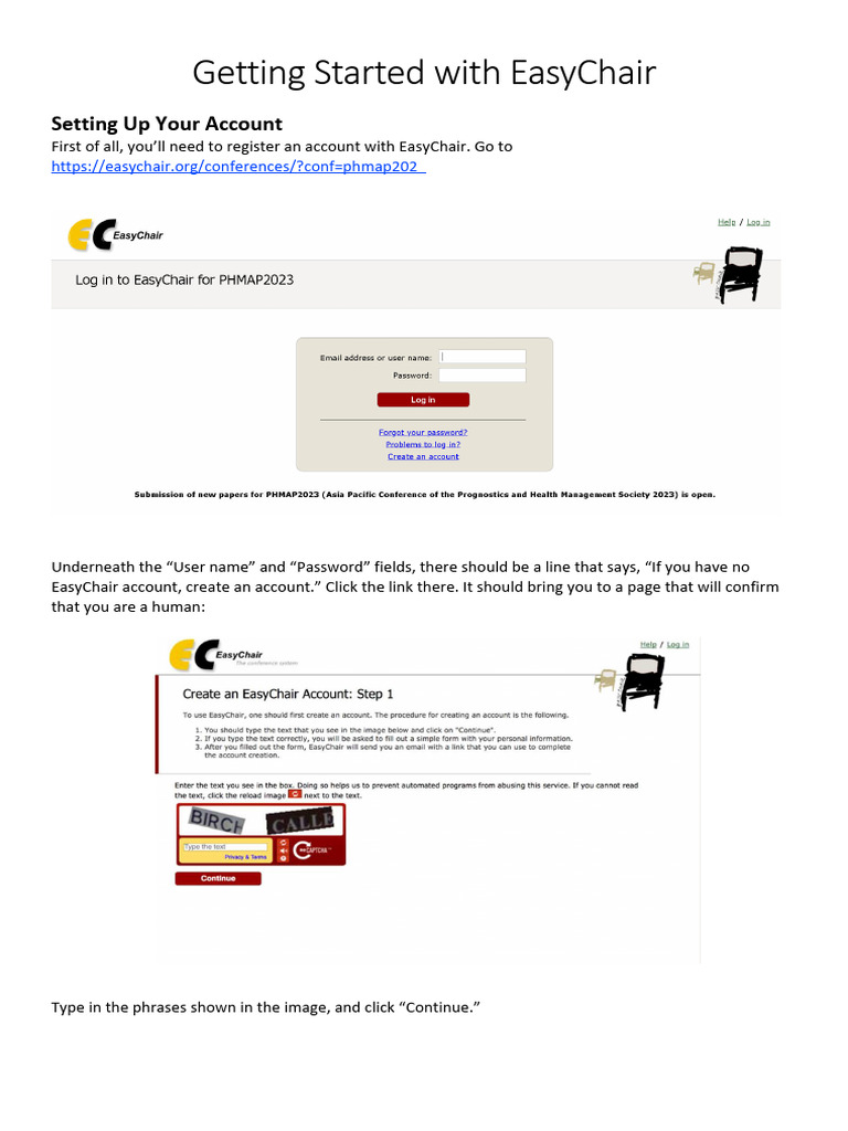 Getting Started With Easychair PDF Button Login