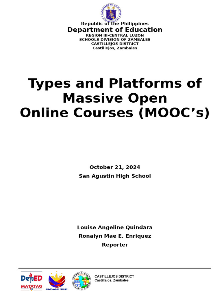 Types and Platforms of MOOCs Explained | PDF | Massive Open Online ...