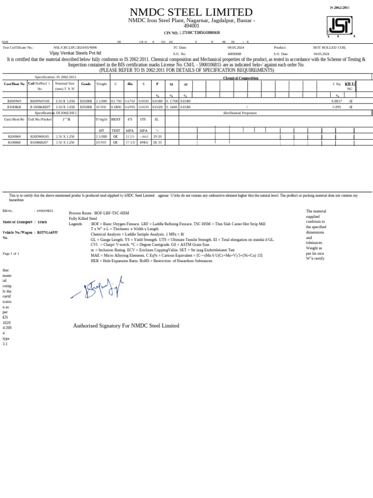 3.5MMX1250 20.900 E250 BR-1 | PDF | Materials | Applied And ...