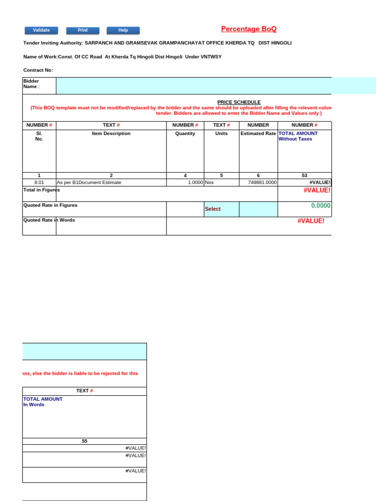 Sample BOQ 2 | PDF