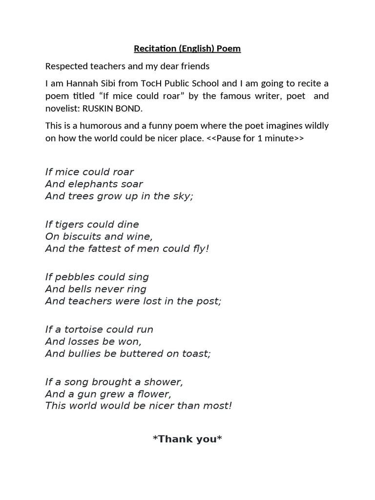 Humorous Recital of 
