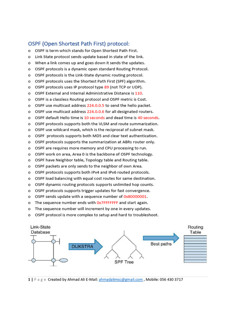 OSPF Protocol Overview and Features | PDF