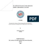 Translating Articles of Kompas Using Idiomatic Method, A Procedural Analysis