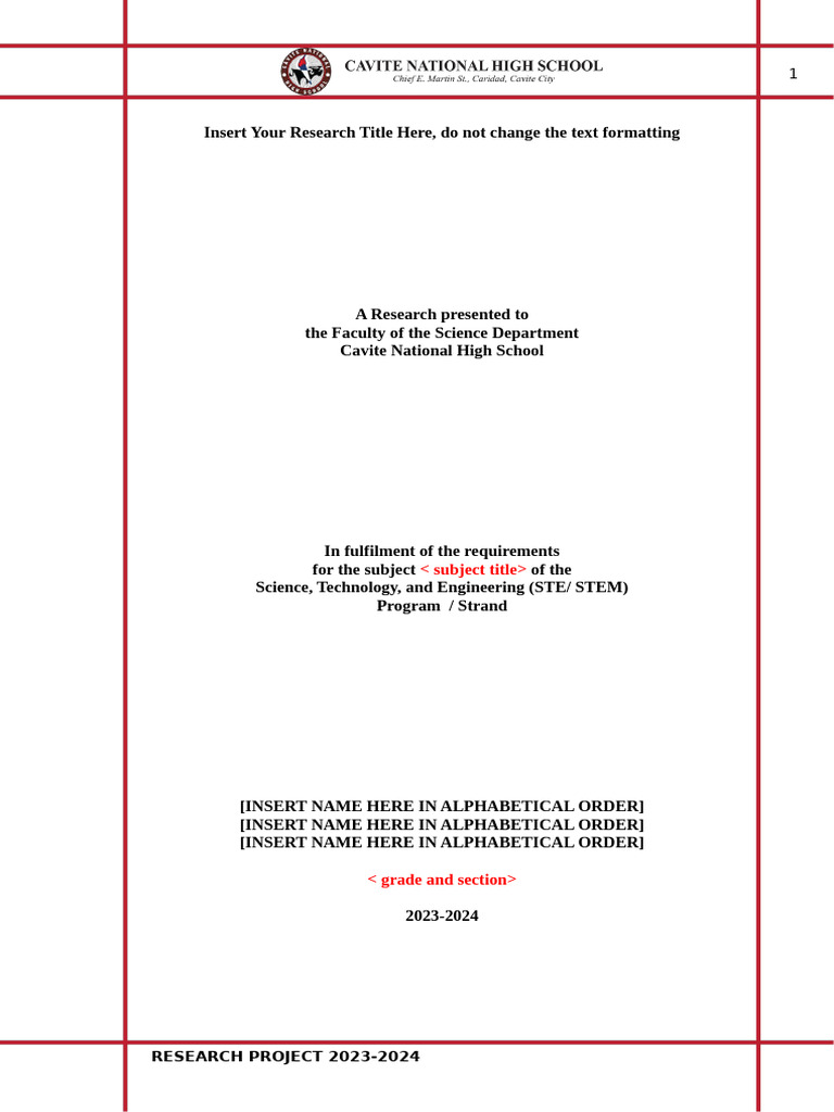 Official Research Paper Template Students | PDF | Thesis | Science