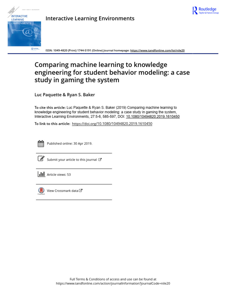 Comparing Machine Learning To Knowledge Engineering For Student ...