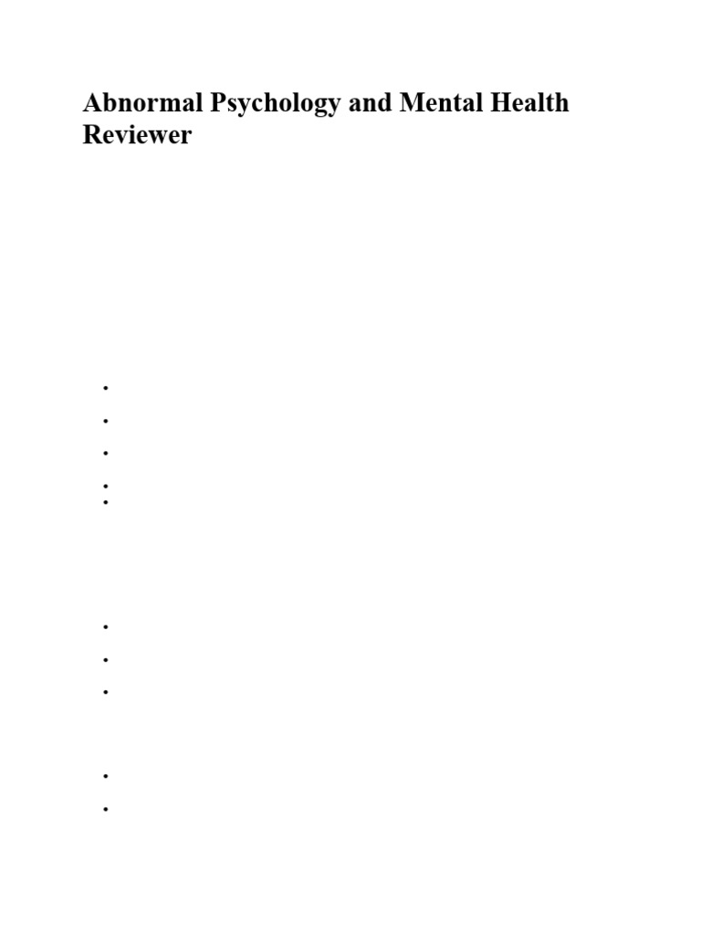 Understanding Abnormal Psychology | PDF | Mental Disorder | Psychotherapy