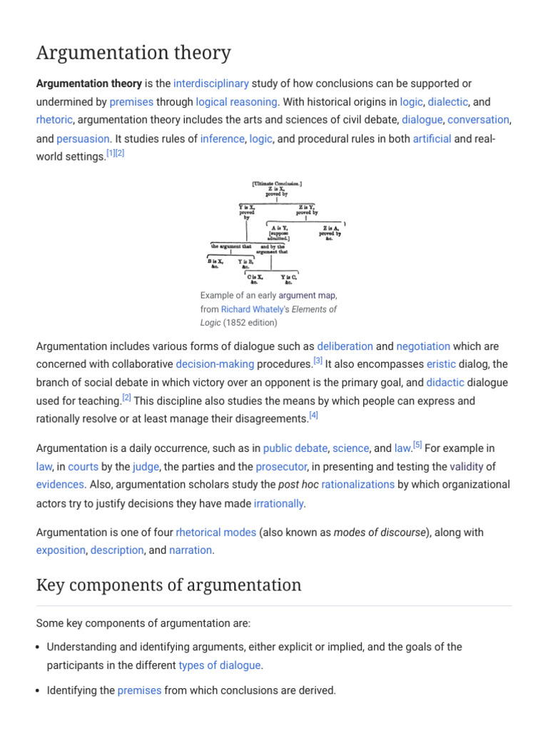 Argumentation Theory - Wikipedia | PDF | Argumentation Theory | Logic