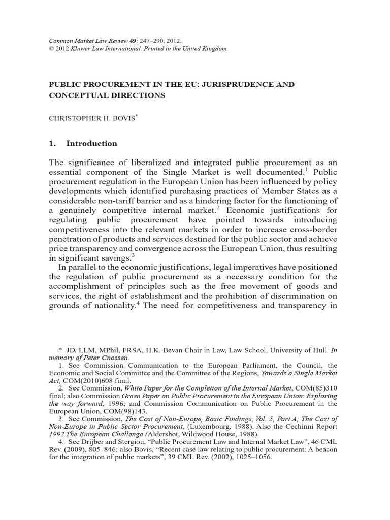 EU Public Procurement: Law and Trends | PDF | Private Law | Justice