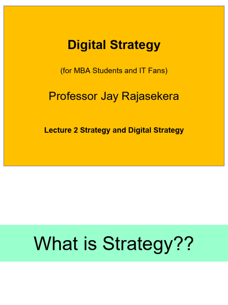 Digital Strategy Insights for MBA Students | PDF | Supply Chain ...