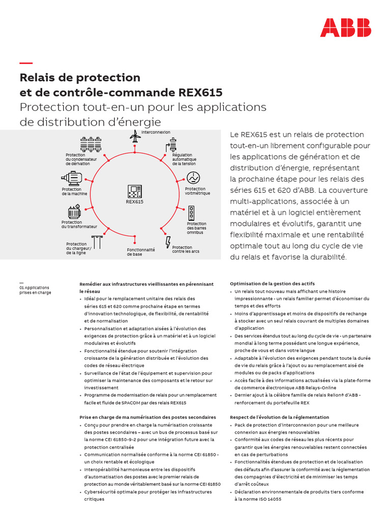 REX615 Data Sheet 2NGA001975 LRFRa | PDF | Transformateur électrique ...