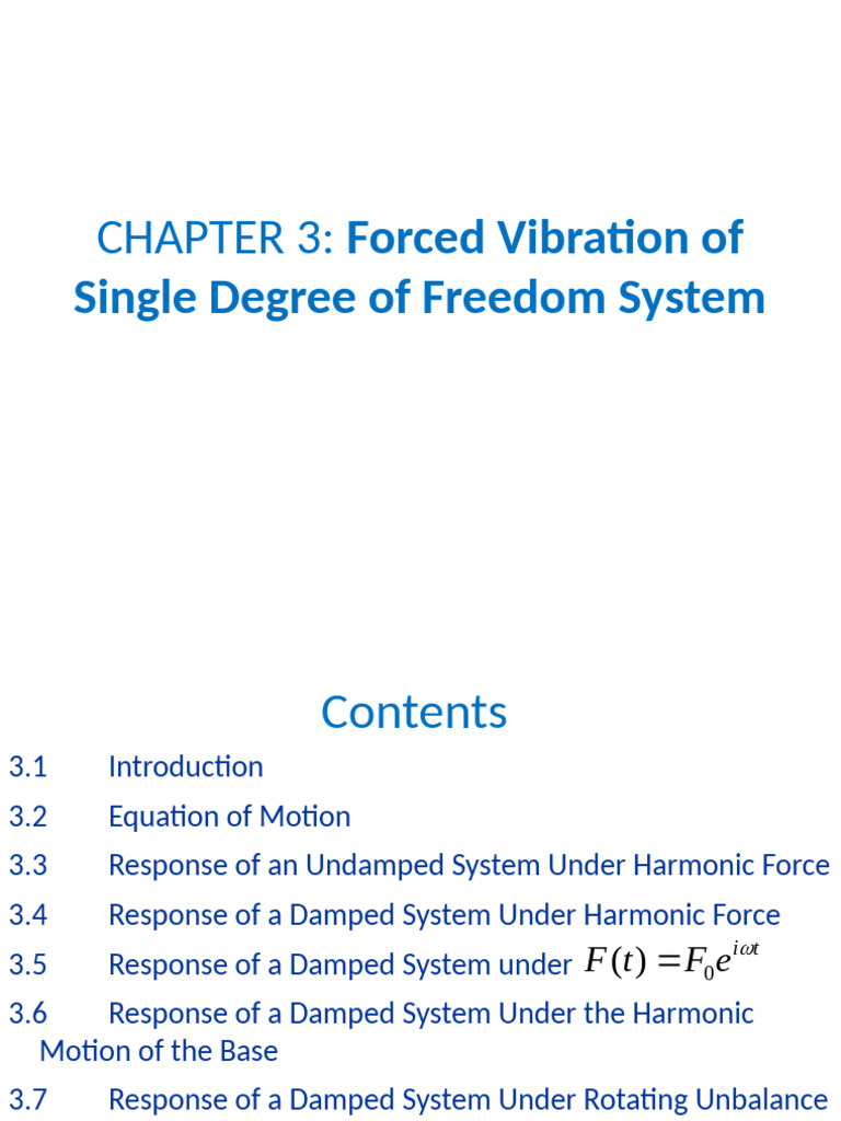 Forced Vibration in SDOF Systems | PDF | Damping | Physical Phenomena