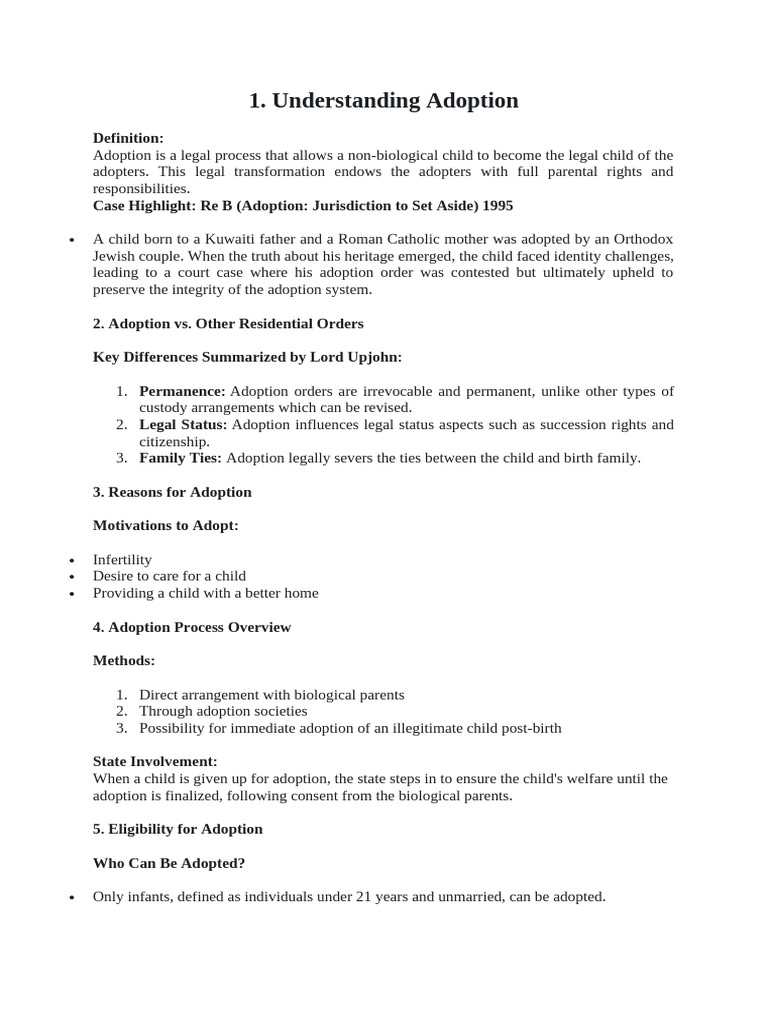 Comprehensive Guide to Adoption Process | PDF | Adoption | Marriage