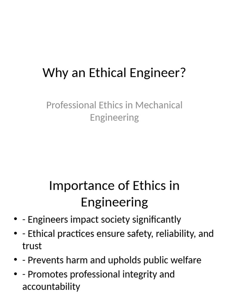 Importance of Ethics in Engineering | PDF | Safety | Engineer