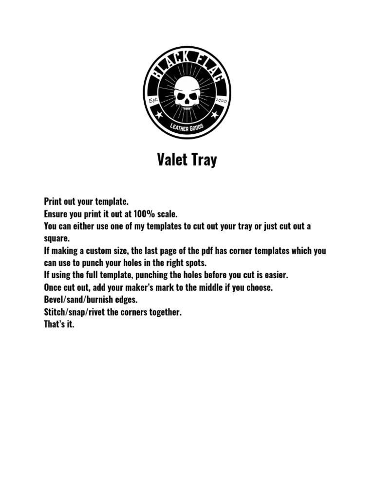Black Flag Valet Tray Template Guide | PDF