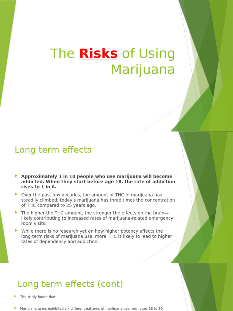 The Risks of Using Marijuana | PDF | Cannabis (Drug) | Psychosis