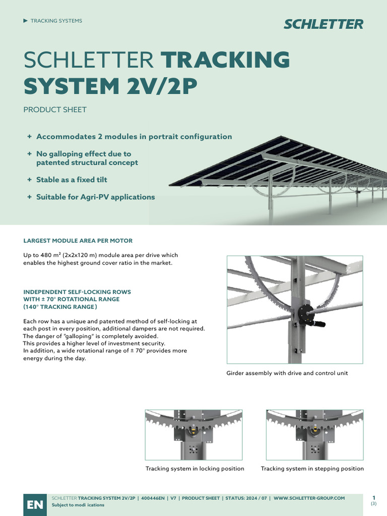 Schletter 2V/2P Tracking System Overview | PDF | Manufactured Goods