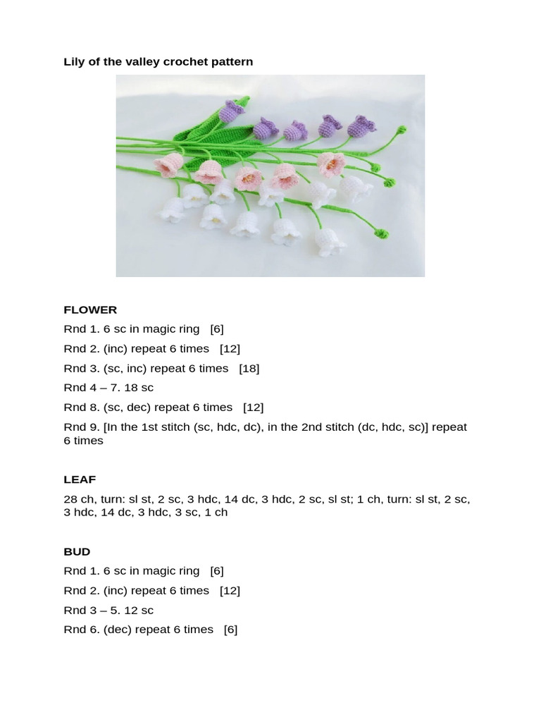 Free Lily of the Valley Crochet Pattern | PDF