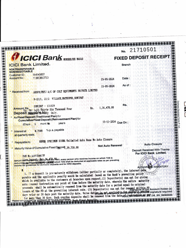 FD 136470 - 20240516 - 0001 | PDF | Fixed Income | Interest Bearing ...