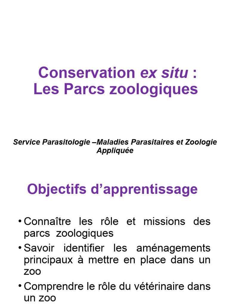 Rôle des zoos dans la conservation | PDF | zoo | Zoologie