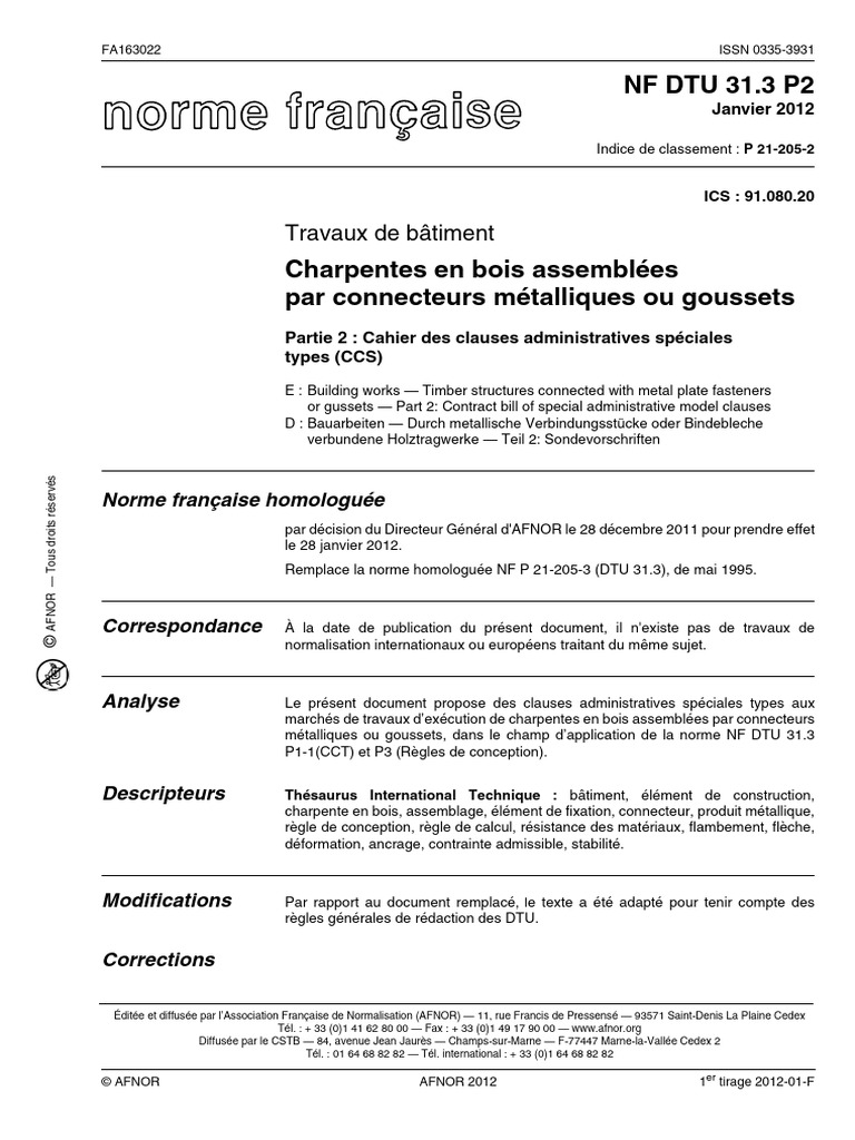 Clauses administratives pour charpentes bois | PDF | Code de la ...