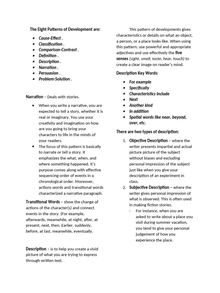 Eight Patterns of Development Explained | PDF | Persuasion | Cognition