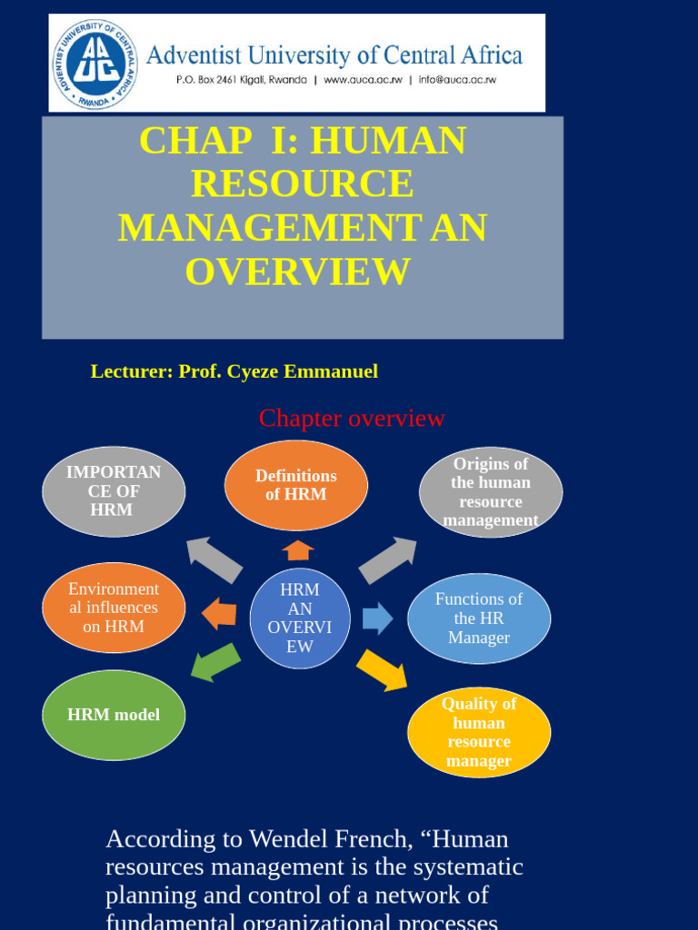 Chapter 1 of HRM June 2024 | PDF | Human Resource Management | Human ...