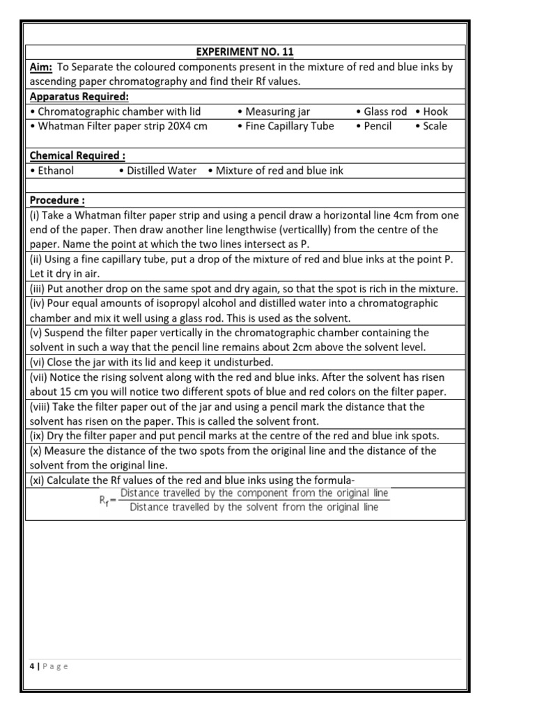 Chemistry Practical Work pdf3 | PDF | Chromatography | Solvent